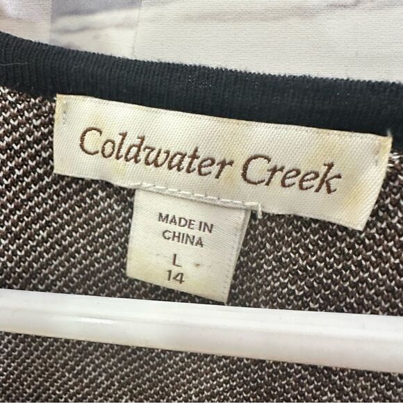 Coldwater Creek large brown & black top - Picture 3 of 6